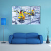 robotic arms in a car plant multi panel canvas wall art