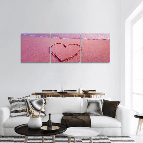 Image of heart symbol panoramic canvas wall art
