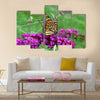 Beautiful orange monarch butterfly on butterfly bush Multi Panel Canvas Wall Art