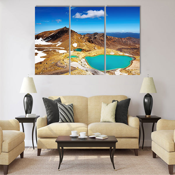Emerald Lakes, Tongariro National Park multi panel canvas wall art