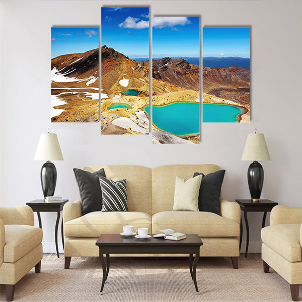 Emerald Lakes, Tongariro National Park multi panel canvas wall art
