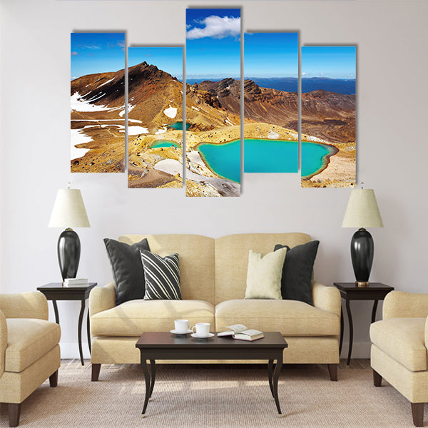 Emerald Lakes, Tongariro National Park multi panel canvas wall art