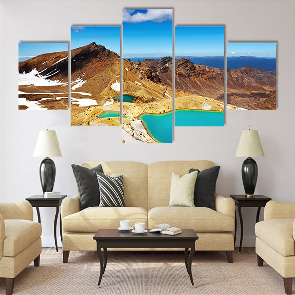 Emerald Lakes, Tongariro National Park multi panel canvas wall art