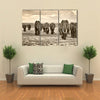 herd of elephants walking in Africa multi panel canvas wall art