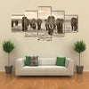 herd of elephants walking in Africa multi panel canvas wall art