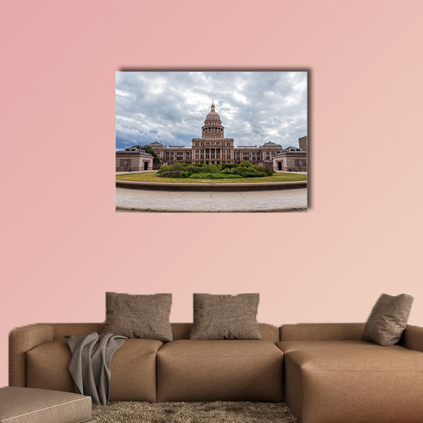 Texas state capital building in cloudy day, Austin Multi panel canvas wall art
