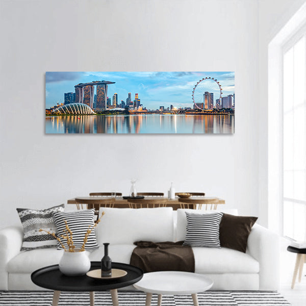 Singapore City, Marina Bay panoramic canvas wall art