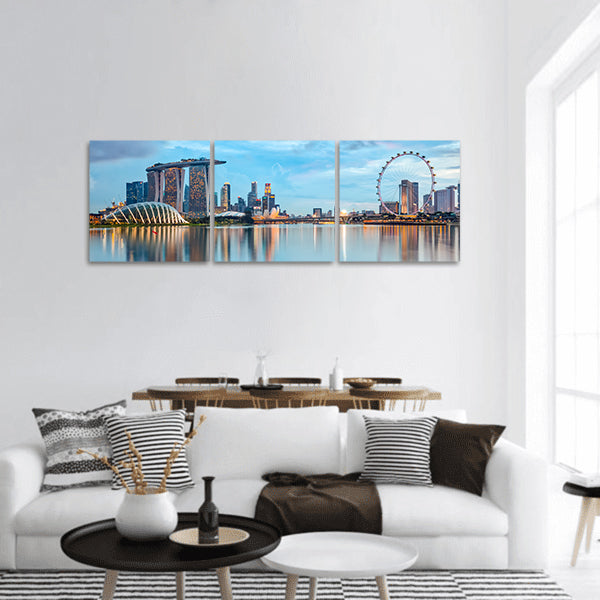 Singapore City, Marina Bay panoramic canvas wall art