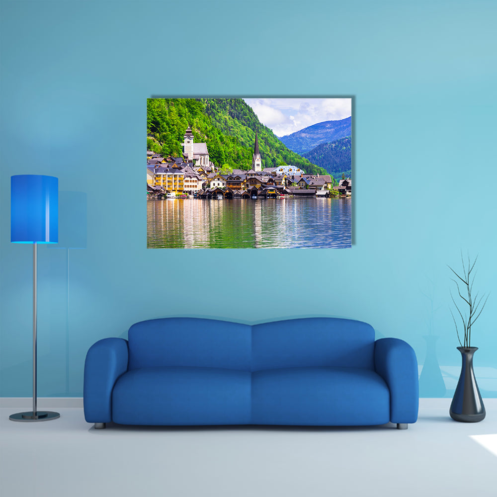 Hallstatt, a beautiful village in Austria multi panel canvas wall art