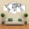 World map made of flowers multi panel canvas wall art