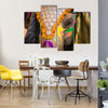 Indian Elephant In Festive Color In Jaipur Multi Panel Canvas Wall Art