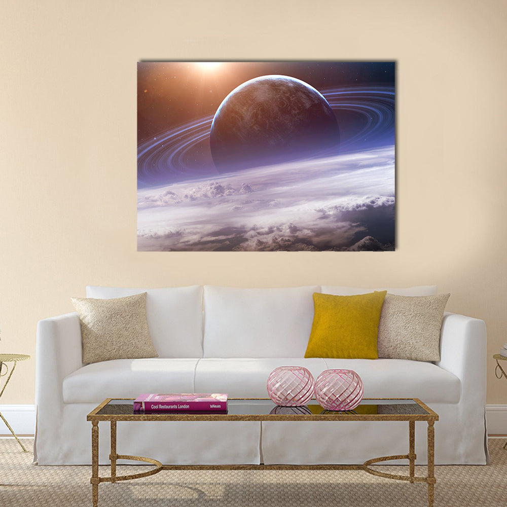 Universe scene with planets, stars and galaxies in outer space Multi Panel Canvas Wall Art
