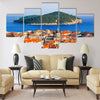 Town Dubrovnik and island in Croatia Multi panel canvas wall art