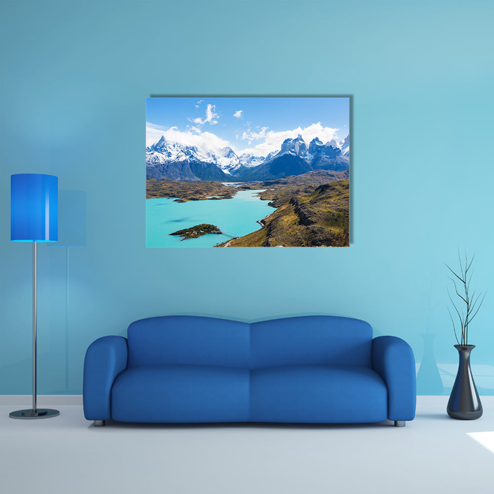 Amazing view at cuernos del paine multi panel canvas wall art