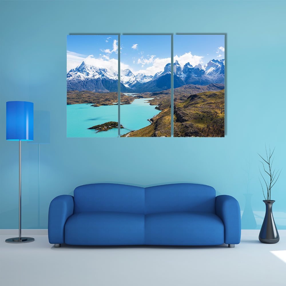 Amazing view at cuernos del paine multi panel canvas wall art