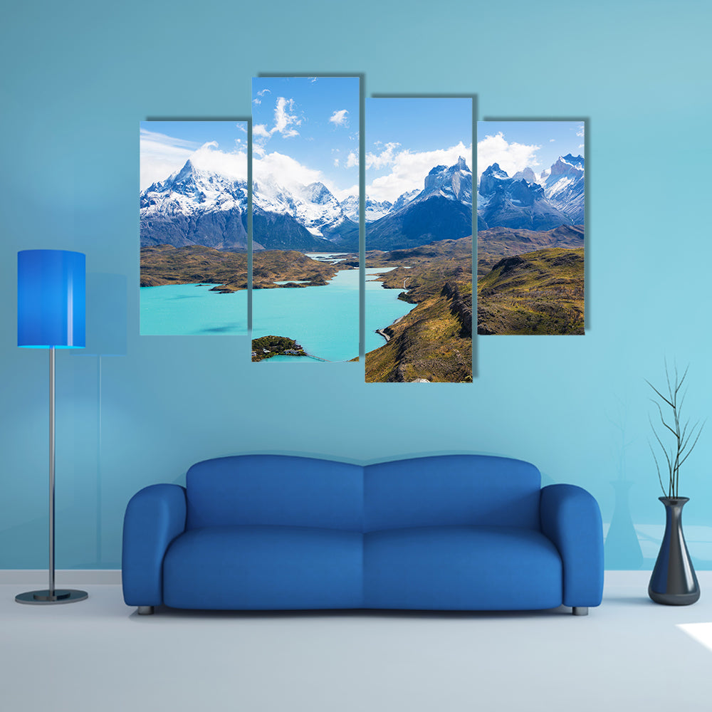 Amazing view at cuernos del paine multi panel canvas wall art