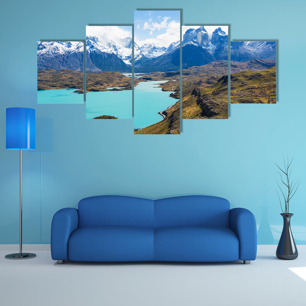 Amazing view at cuernos del paine multi panel canvas wall art