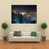 The Night Skyline Of The Luxembourg At The Adolph Bridge, A Historic Place In Europe, Multi Panel Canvas Wall Art