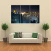 The Night Skyline Of The Luxembourg At The Adolph Bridge, A Historic Place In Europe, Multi Panel Canvas Wall Art