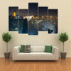 The Night Skyline Of The Luxembourg At The Adolph Bridge, A Historic Place In Europe, Multi Panel Canvas Wall Art