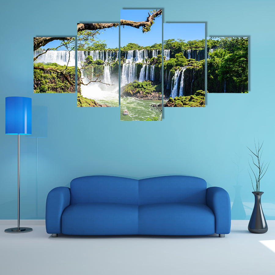 Iguazu falls view from Argentina multi panel canvas wall art