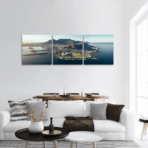 cape town harbour, lion's head devil's peak, table mountain panoramic canvas wall art