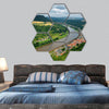 Meandering river, Elbe river; Germany hexagonal canvas wall art