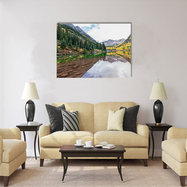 Maroon Bells Fall Reflection Multi panel canvas wall art