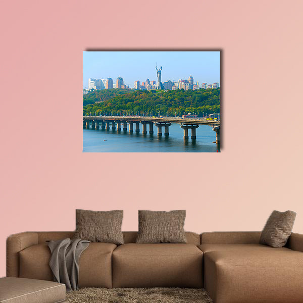 Paton Bridge over the river Dnieper in Kiev, Ukraine wall art