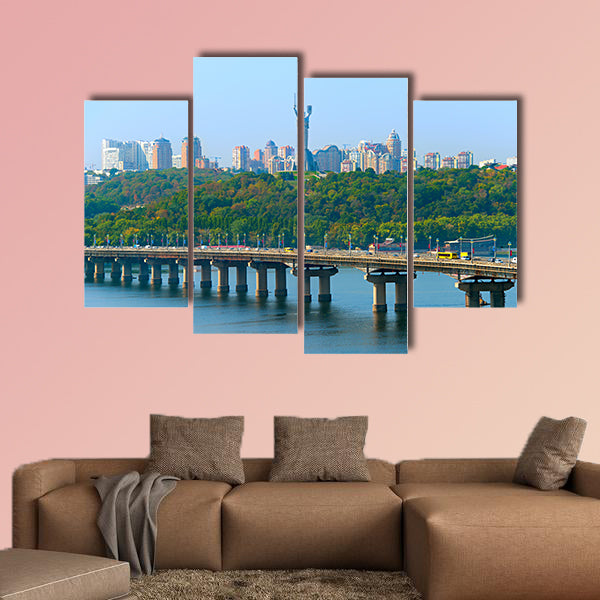 Paton Bridge over the river Dnieper in Kiev, Ukraine wall art