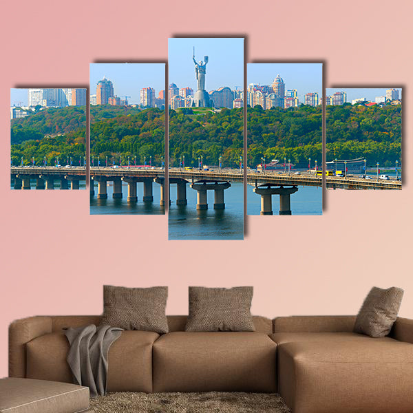Paton Bridge over the river Dnieper in Kiev, Ukraine wall art