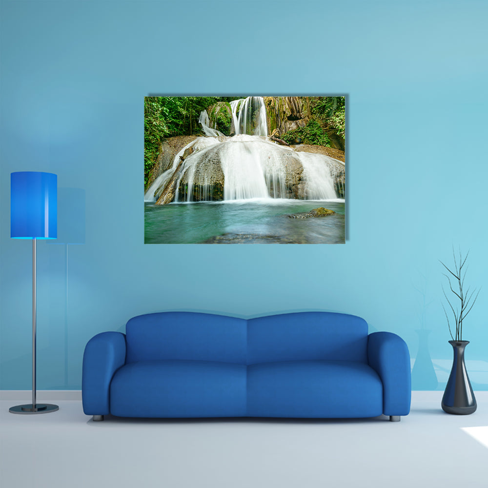 Saluopa Waterfall in Tentena, Central Sulawesi Indonesia multi panel canvas wall art