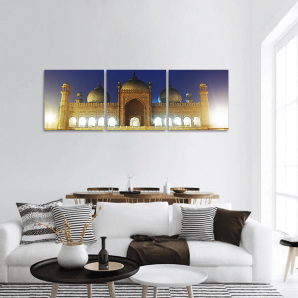 Night view of Badshahi Mosque panoramic canvas wall art