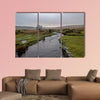 Showing a high stream river on dartmoor, england UK canvas wall art