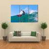 Surfer on Amazing Blue Wave, Bali island Multi panel canvas wall art