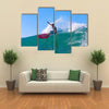 Surfer on Amazing Blue Wave, Bali island Multi panel canvas wall art