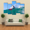 Surfer on Amazing Blue Wave, Bali island Multi panel canvas wall art