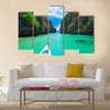 Boat trip in blue lagoon, Palawan, Philippines multi panel canvas wall art