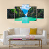 Boat trip in blue lagoon, Palawan, Philippines multi panel canvas wall art