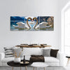 Swan paradise panoramic canvas wall art