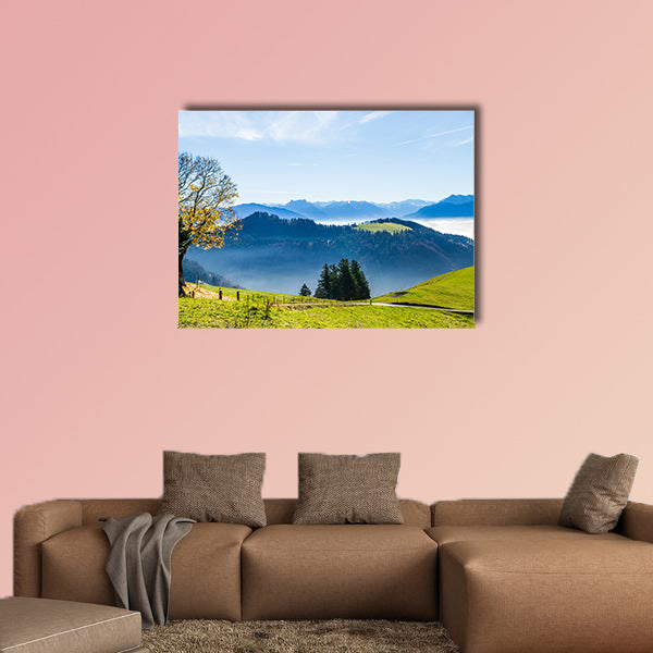 Unique panoramic skyline cloudscape view of Swiss Alps wall art