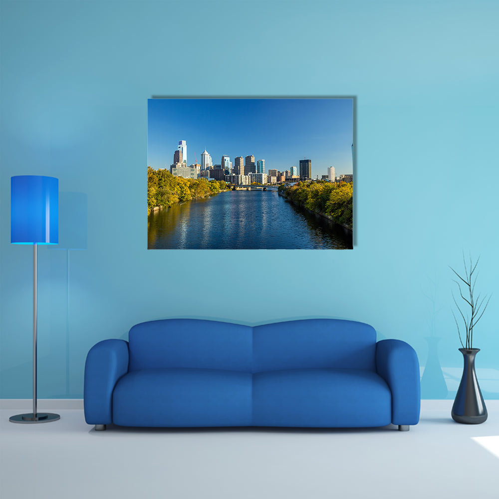 Downtown Skyline of Philadelphia, Pennsylvania multi panel canvas wall art