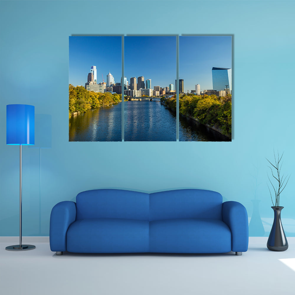 Downtown Skyline of Philadelphia, Pennsylvania multi panel canvas wall art