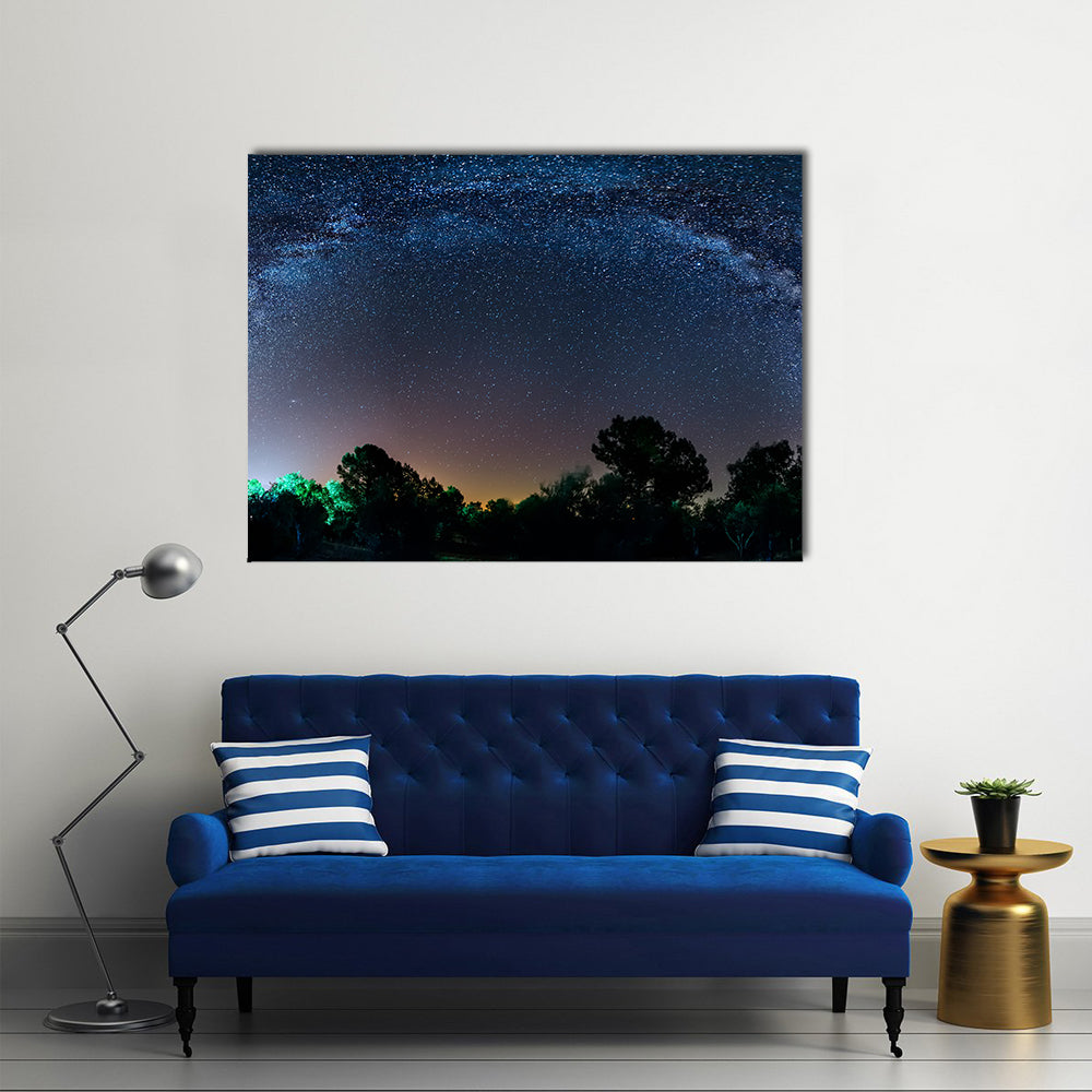 Beautiful Panoramic Milky Way Scenery Multi Panel Canvas Wall Art