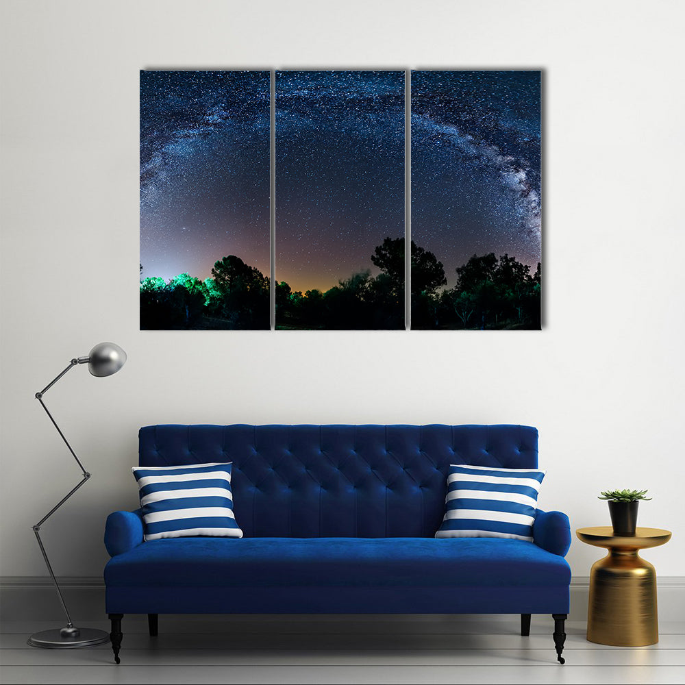 Beautiful Panoramic Milky Way Scenery Multi Panel Canvas Wall Art