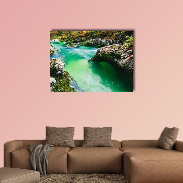 Amazing view of the river Mostnica Mostnice Korita multi panel canvas wall art