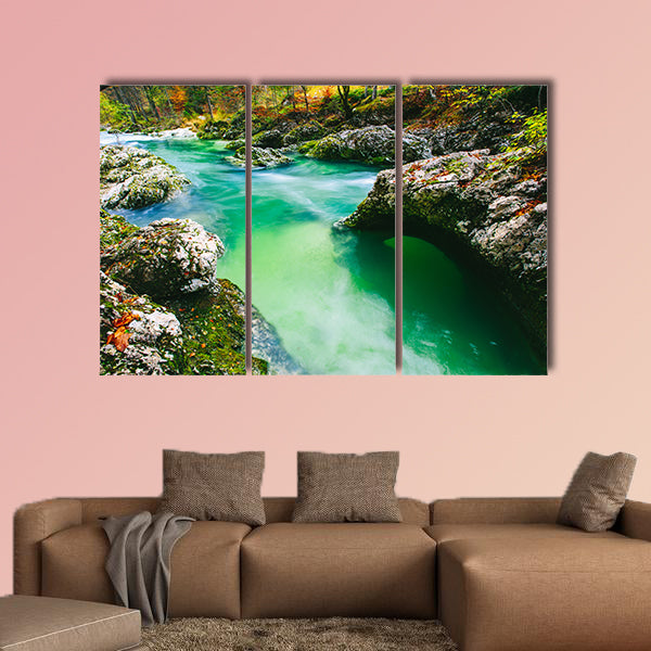 Amazing view of the river Mostnica Mostnice Korita multi panel canvas wall art