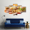 Fast food and unhealthy eating concept fast food snacks Multi panel canvas wall art