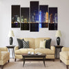 Doha, Qatar. Night skyline Multi panel canvas wall art