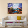 old fishing village,oil painting style Multi Panel Canvas Wall Art